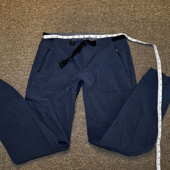 Mountain Hardwear Pants Womens 6/30 Blue Zip-Pockets Hike Walk Belted - Picture 6 of 6